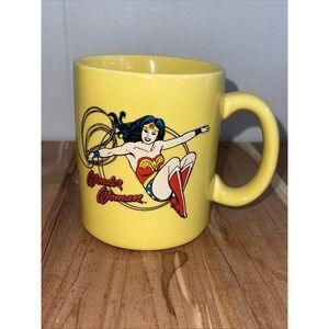 Wonder Woman Coffee Mug Yellow DC Comics As Lovely As Aphrodite Wise As Athena